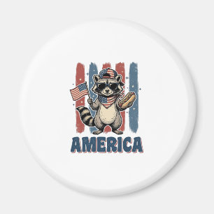 Patriotischer Waschbär Amerika Vintage-Shirt-Desig Magnet
