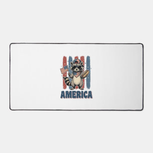 Patriotischer Waschbär Amerika Vintage-Shirt-Desig Schreibtischunterlage