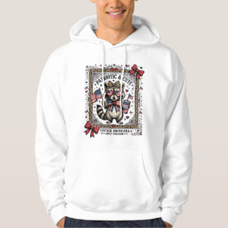 Patriotischer Waschbär Vintage Hoodie
