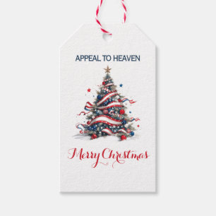 Patriotischer Weihnachtsbaum ATH1 mit Ursprung ed Geschenkanhänger