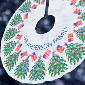 Patriotischer Weihnachtsbaum Coole amerikanische F Polyester Weihnachtsbaumdecke