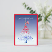 Patriotischer Weihnachtsbaum mit amerikanischer Fa Feiertagspostkarte (Stehend Vorderseite)