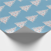 Patriotischer Weihnachtsbaum Rot, weiß, blau Geschenkpapier (Ecke)