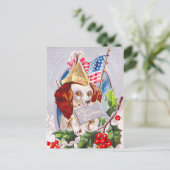 Patriotischer Weihnachtshund Feiertagspostkarte (Stehend Vorderseite)