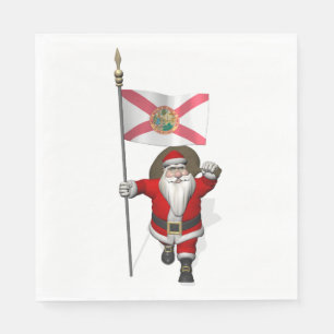 Patriotischer Weihnachtsmann Besuch von Florida Serviette