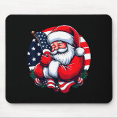 Patriotischer Weihnachtsmann Männer Frauen USA-Fla Mousepad (Vorne)