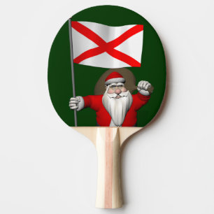 Patriotischer Weihnachtsmann mit Alabama Tischtennis Schläger