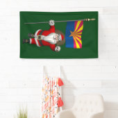 Patriotischer Weihnachtsmann mit der Flagge von Ar Banner (Insitu)