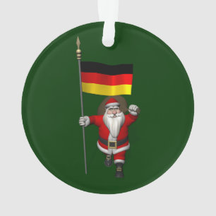 Patriotischer Weihnachtsmann mit deutschem Abschlu Ornament
