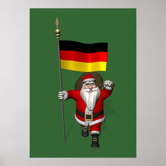 Patriotischer Weihnachtsmann mit deutschem Abschlu Poster (Vorne)
