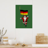 Patriotischer Weihnachtsmann mit deutschem Abschlu Poster (Küche)