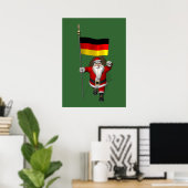 Patriotischer Weihnachtsmann mit deutschem Abschlu Poster (Heimbüro)