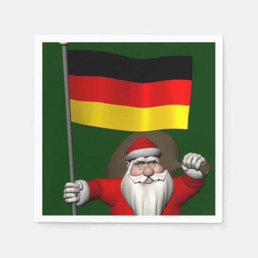 Patriotischer Weihnachtsmann mit deutschem Abschlu Serviette (Vorderseite)