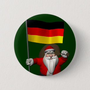 Patriotischer Weihnachtsmann mit Fahne von Button
