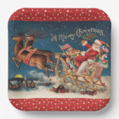 Patriotischer Weihnachtsmann Pappteller (Vorderseite)