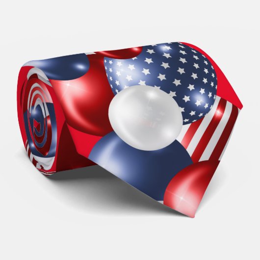 PATRIOTISCHER WEISS BLAU BALLOON GEMUSTERT 2 KRAWATTE (Gerollt)