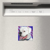 Patriotischer Weißboxer Magnet (In Situ (Geschirrspüler))