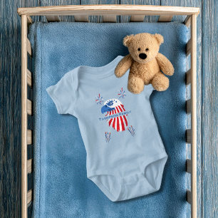 Patriotischer Weißkopfseeadler Amerika 250. 4. Jul Baby Strampler