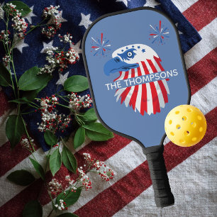 Patriotischer Weißkopfseeadler Amerika 250. 4. Jul Pickleball Schläger