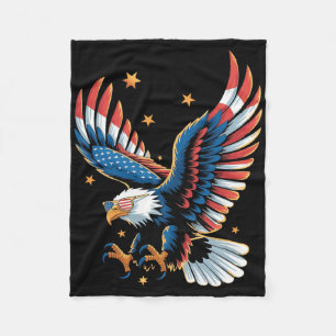 Patriotischer Weißkopfseeadler Amerikanische Flagg Fleecedecke