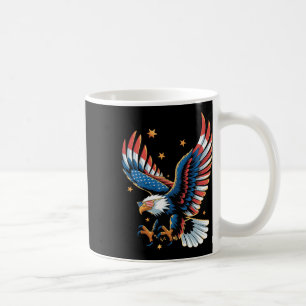 Patriotischer Weißkopfseeadler Amerikanische Flagg Kaffeetasse