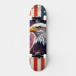 Patriotischer Weißkopfseeadler Amerikanische Flagg Skateboard