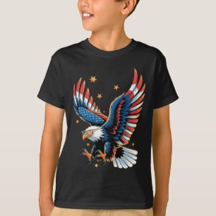 Patriotischer Weißkopfseeadler Amerikanische Flagg T-Shirt
