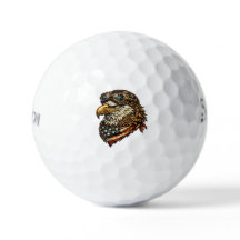 Patriotischer Weißkopfseeadler-Golfball mit USA-Fl