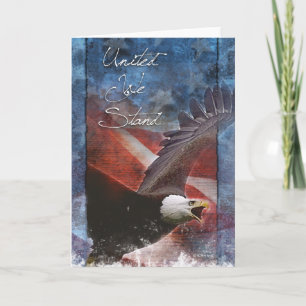 Patriotischer Weißkopfseeadler im Flug Grußkarte Karte