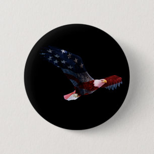 Patriotischer Weißkopfseeadler-Knopf Button