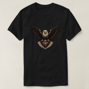 Patriotischer Weißkopfseeadler mit Schild der amer T-Shirt