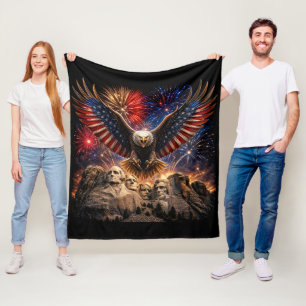 Patriotischer Weißkopfseeadler Mount Rushmore Feue Fleecedecke