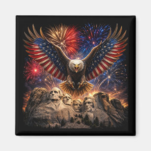 Patriotischer Weißkopfseeadler Mount Rushmore Feue Magnet