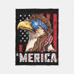 Patriotischer Weißkopfseeadler-Mullet Merica USA-F Fleecedecke