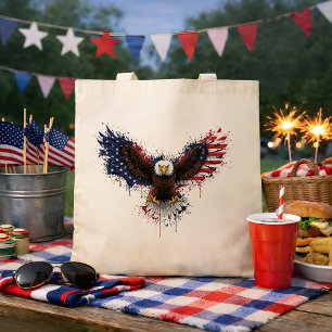 Patriotischer Weißkopfseeadler Tragetasche