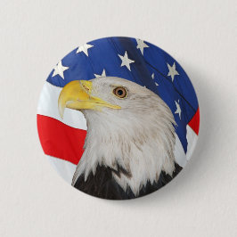 Patriotischer Weißkopfseeadler und amerikanische Button