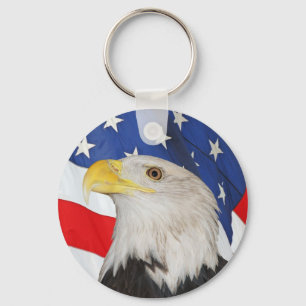 Patriotischer Weißkopfseeadler und amerikanische Schlüsselanhänger