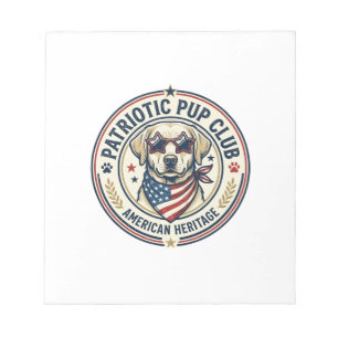 Patriotischer Welpenclub Patriotische Patriotische Notizblock