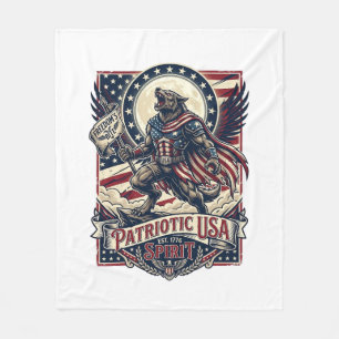 Patriotischer Werwolf Patriot Horror Monster Patri Fleecedecke
