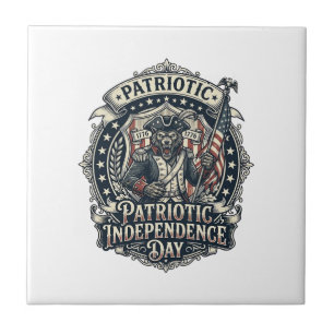 Patriotischer Werwolf Patriot Horror Monster Patri Fliese