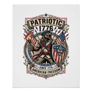 Patriotischer Werwolf Patriot Horror Monster Patri Poster
