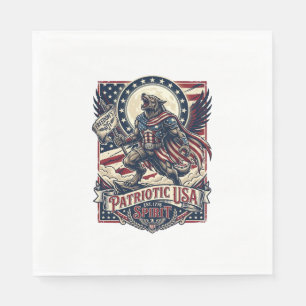 Patriotischer Werwolf Patriot Horror Monster Patri Serviette