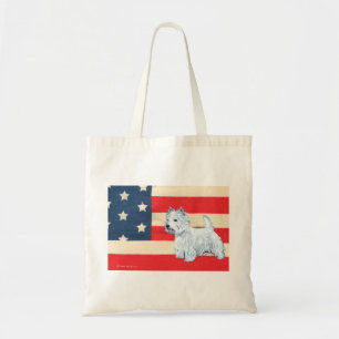 Patriotischer West Highland White Terrier Tragetasche