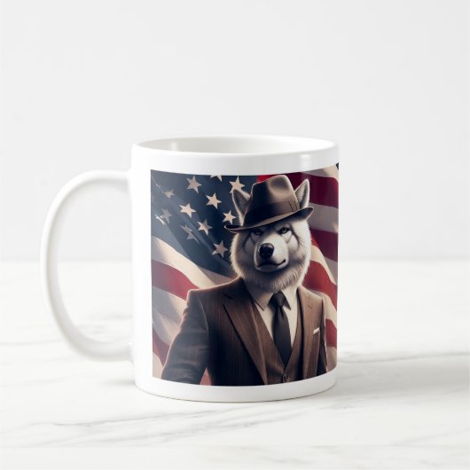 Patriotischer Wolf Kaffeetasse (Links)