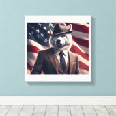 Patriotischer Wolf Leinwanddruck (Insitu (Holzboden))