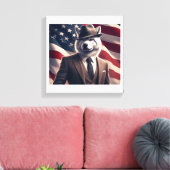Patriotischer Wolf Leinwanddruck (Insitu (Wohnzimmer))