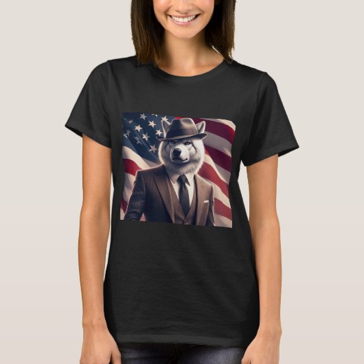 Patriotischer Wolf T-Shirt (Vorderseite)