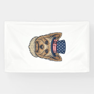 Patriotischer Yorkshire Terrier Vintage Banner
