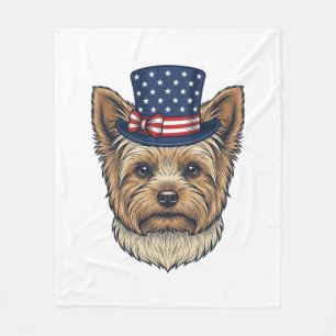 Patriotischer Yorkshire Terrier Vintage Fleecedecke
