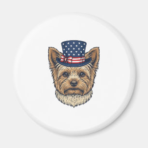 Patriotischer Yorkshire Terrier Vintage Magnet